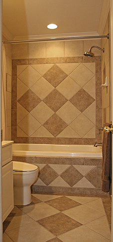 shower diagonal tiled border